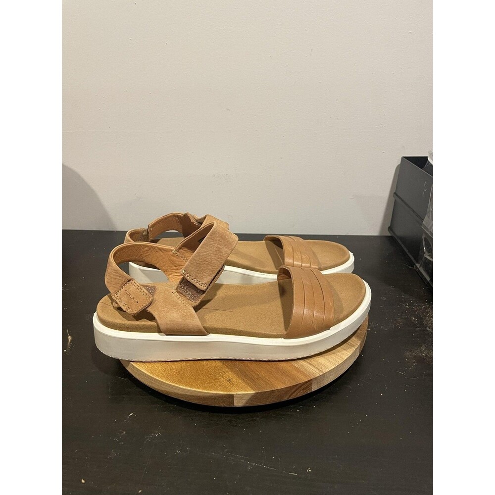 ECCO Flowt Sandals Womens 8.5 Brown Leather Slingback Comfort Shoes Casual